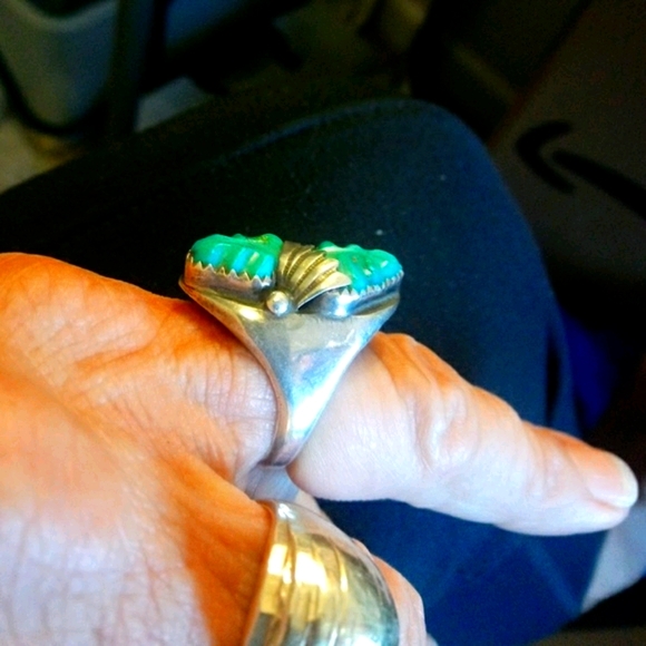 NAVAJO TURQUOISE RING BERT OTHOLE - Picture 2 of 5